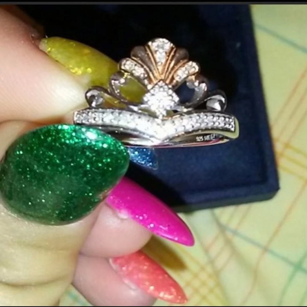 Sterling silver Diamond Disney princess ring